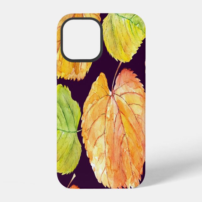 Autumn watercolor florals, seamless pattern. iPhone case (Back)