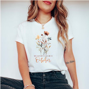 Autumn Watercolor Flowers and Quote T-Shirt
