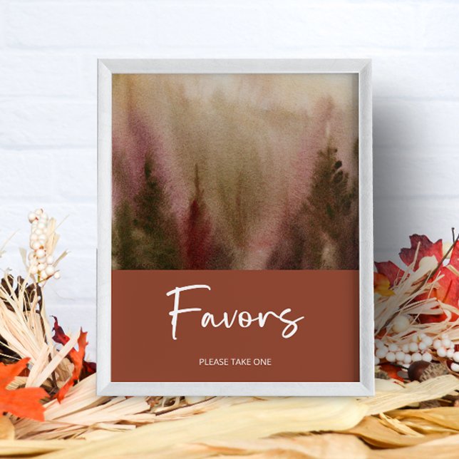 Autumn Watercolor Forest Terracota favours Poster (Creator Uploaded)