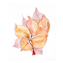 Autumn Watercolor Leaves Botanical Illustration