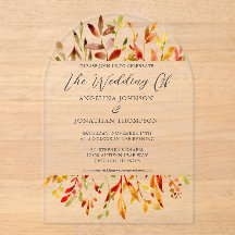 Autumn Watercolor Leaves Chic Fall Wedding