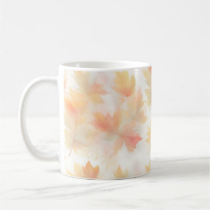 Autumn watercolor leaves coffee mug