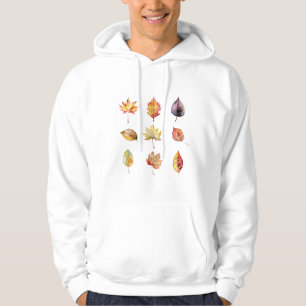 Autumn Watercolor Leaves Graphic Hoodie