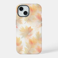 Autumn watercolor pastel leaves background