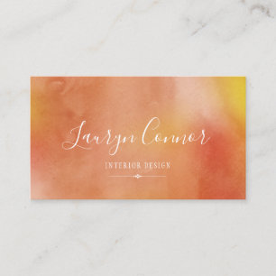 Autumn Watercolors & Gorgeous Script Business Card