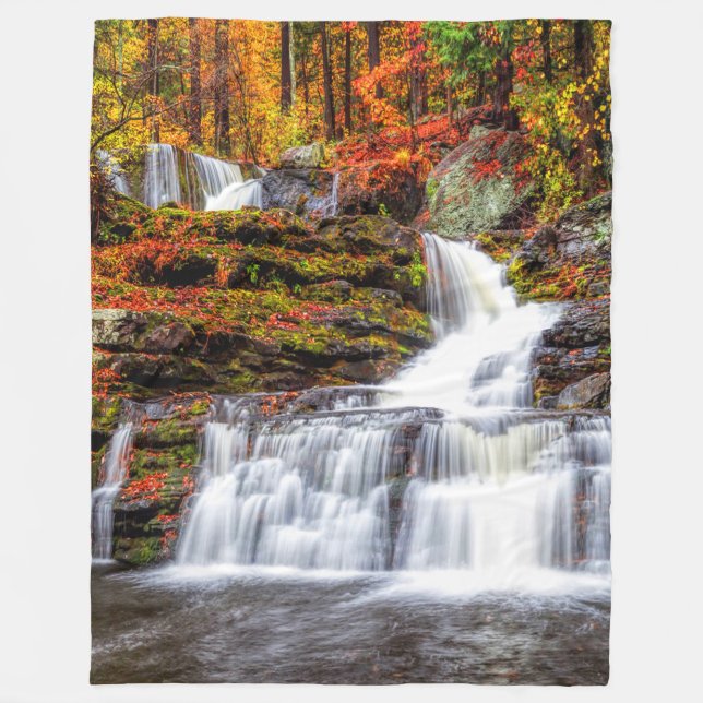 Autumn Waterfall Fleece Blanket (Front)
