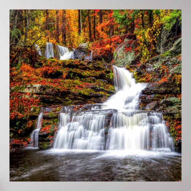 Autumn Waterfall Poster (Front)