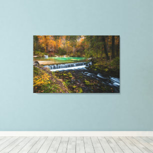 Autumn waterfall scenery at Kamniška Bistrica, Slo Canvas Print