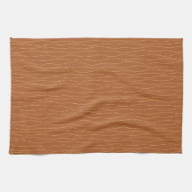 Autumn Wavy Lines Tea Towel | Brown & Orange