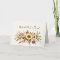Autumn Wedding Deer Antlers and Sunflowers