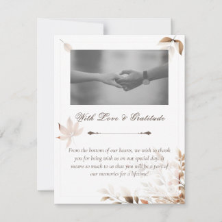 Autumn Wedding Gratitude Thank You Card