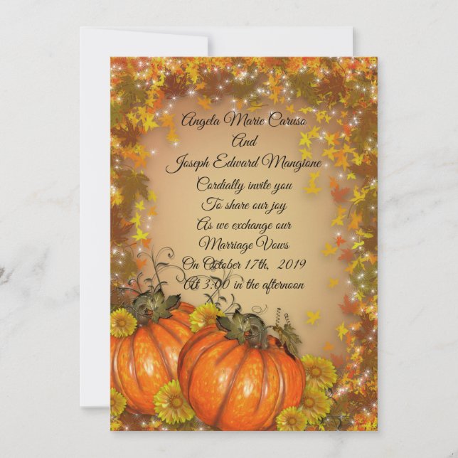 Autumn wedding Invitation "Fall colours" (Front)