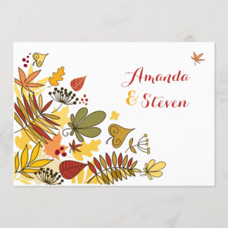 Autumn Wedding Invitation | Leaves, Seeds, Berries