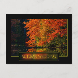 Autumn Wedding Invitation Postcard