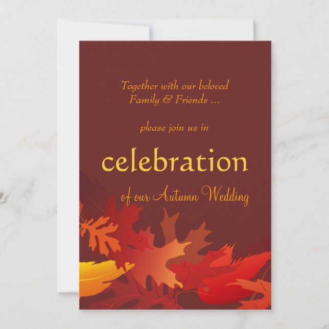 Autumn Wedding Invitations - Fall Leaves (Front)