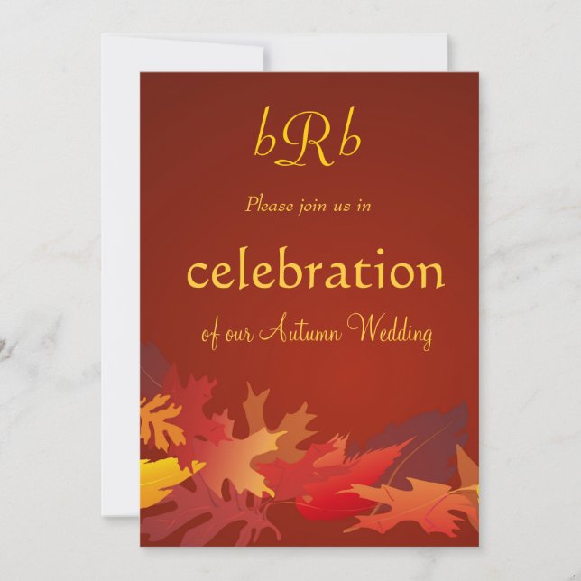 Autumn Wedding Invitations Wedding Planner Sample (Front)