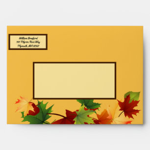 Autumn Wedding Return Address Fall Leaves Envelope