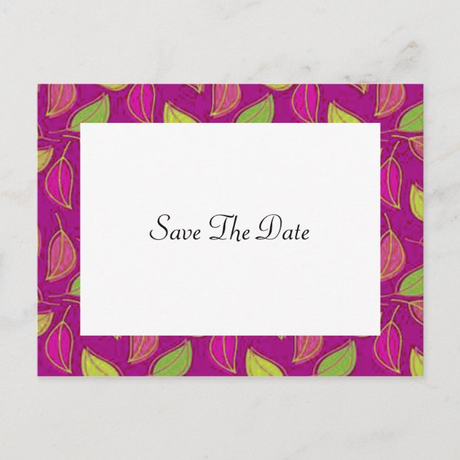 Autumn Wedding Save The Date Postcard (Front)