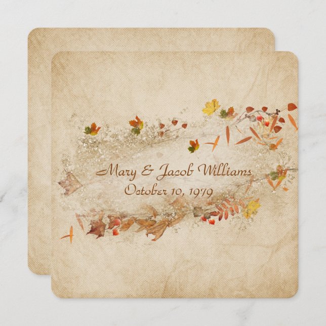 autumn wedding vow renewal invitation (Front/Back)