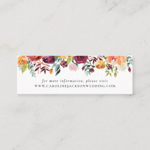 Autumn Wedding Website Insert Card