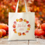 Autumn Wedding Welcome Fall in Love Tote Bag<br><div class="desc">Beautiful watercolor fall leaves set this wedding suite apart from the rest. You may customise all of the text. Coordinating items available.</div>