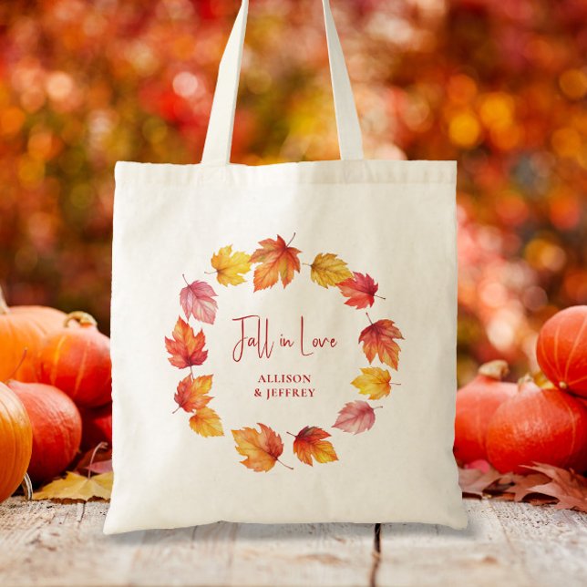 Autumn Wedding Welcome Fall in Love Tote Bag (Creator Uploaded)