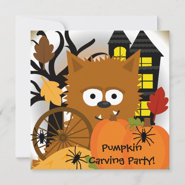 Autumn Werewolf Halloween Party Invitation (Front)