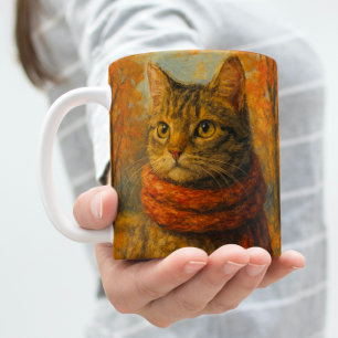 Autumn Whiskers A Cosy Cat in the Fall Breeze Coffee Mug