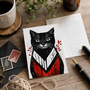 Autumn Whiskers: Cat Collection Postcard