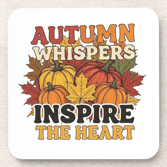 Autumn whispers design Tri-Blend shirt Coaster (Front)