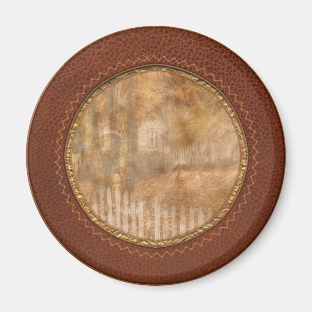 Autumn - White picket fence Magnet (Front)