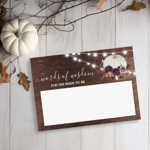 Autumn White Pumpkin Fall in Love Words of Wisdom Business Card