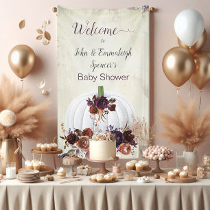 Autumn White Pumpkin Welcome Sign Vertical