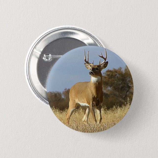 Autumn Whitetail Buck 6 Cm Round Badge (Front & Back)