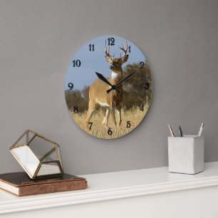 Autumn Whitetail Buck Large Clock