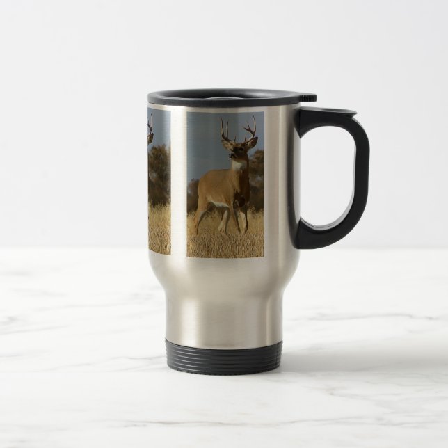 Autumn Whitetail Buck Travel Mug (Right)