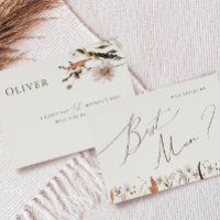 Autumn Wildflower | Beige Best Man Proposal Card