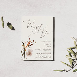 Autumn Wildflower Beige We Still Do Vow Renewal Invitation