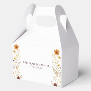 Autumn Wildflower Elegant Boho Wedding  Favour Box