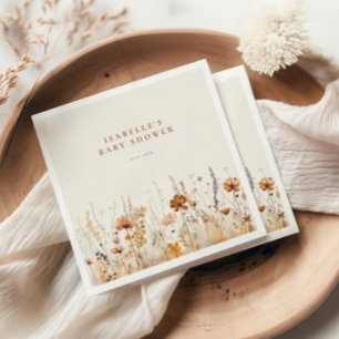 Autumn Wildflower Field Baby Shower Napkin