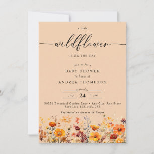 Autumn Wildflower Floral Baby Shower Invitation