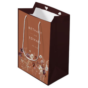 Autumn Wildflower Meadow Wedding Medium Gift Bag
