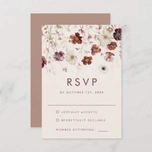 Autumn Wildflower Meadow Wedding RSVP Card