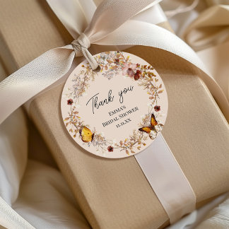 Autumn Wildflower Watercolor Favour Tags