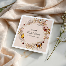 Autumn Wildflower Watercolor Paper Napkin