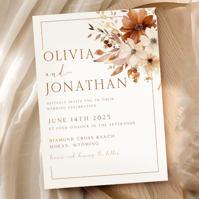 Autumn Wildflower Wedding Fall Floral Wedding Boho Invitation (Creator Uploaded)