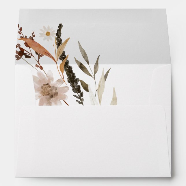 Autumn Wildflower | Wedding Invitation Envelope (Back (Bottom))