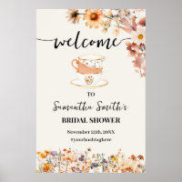 Autumn Wildflower Welcome Tea Bridal Shower Poster
