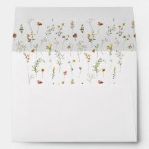 Autumn Wildflowers Fall Garden Wedding Envelope