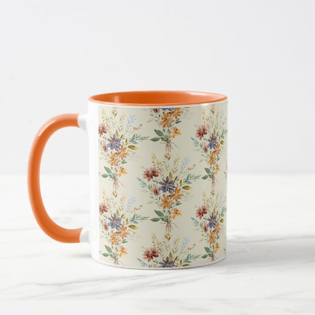 Autumn wildflowers pattern mug (Left)
